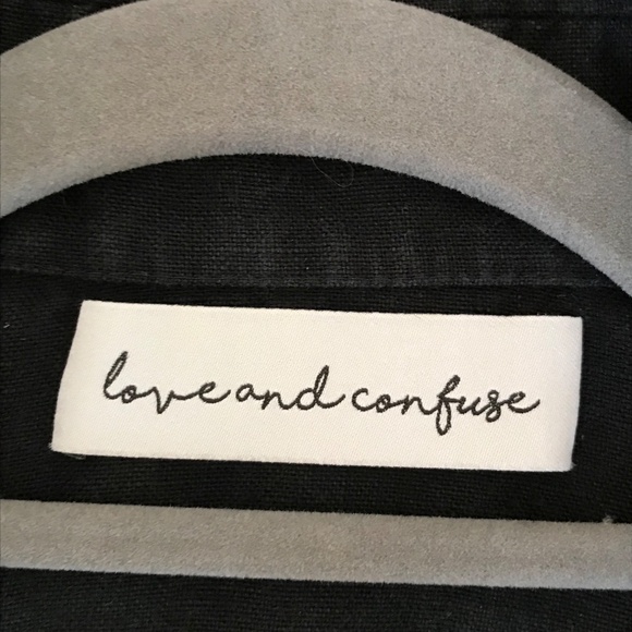 Love and Confuse 100% Lithuanian Linen Relaxed Fit Blazer, Black, Size Large - Picture 3 of 5